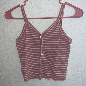 Pink and white stripped Crop Top size medium.